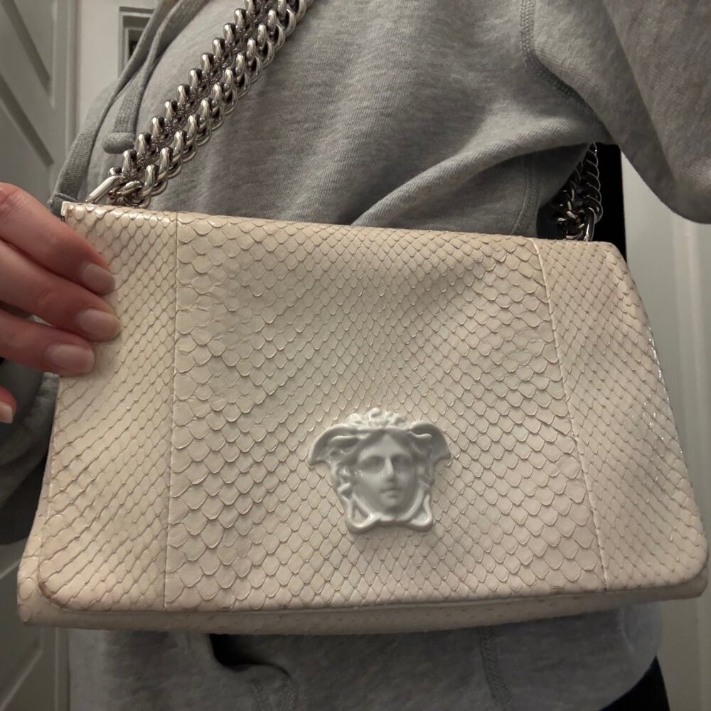 Versace White Python Bag - Borsa Pitone Decolorat… - image 1